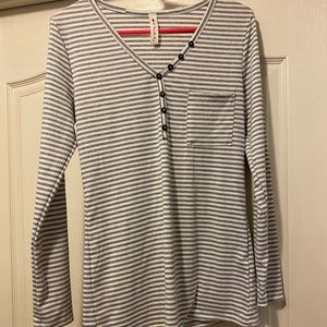 Size medium, striped long sleeved top